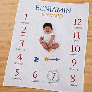 Star Struck Baby Personalized Milestone Fleece Blanket - 31974