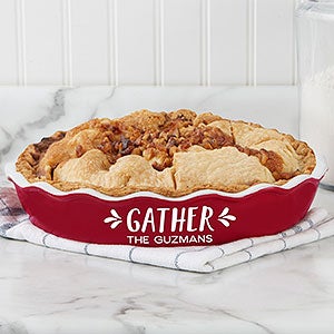 Gather & Gobble Personalized Classic Ceramic Pie Dish - Red - 31980R-C