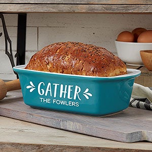 Gather & Gobble Personalized Classic Loaf Pan- Turquoise - 31982-L