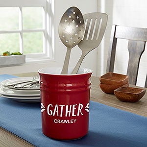 Gather & Gobble Personalized Classic Utensil Holder- Red - 31984R-U