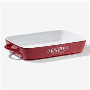 Gather  Gobble Personalized Casserole Baking Dish- Red - 31986R-C