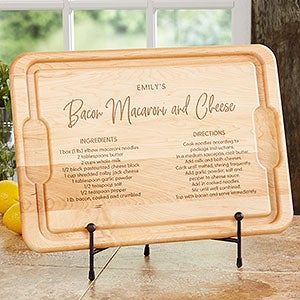Favorite Family Recipe Personalized Hardwood Cutting Board- 12x17 - 32003