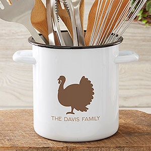 Gather & Gobble Personalized Enamel Jar - Utensil Holder - 32032-U