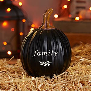 Grateful For Personalized Family Pumpkin - Small Black - 32039-SB