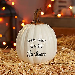 5 Cent Personalized Family Pumpkin - Small Cream - 32040-SC