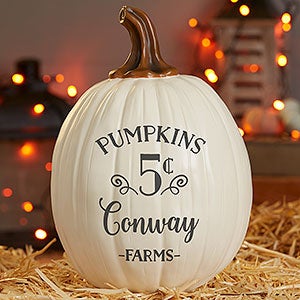 5 Cent Personalized Family Pumpkin - Large Cream - 32040-LC