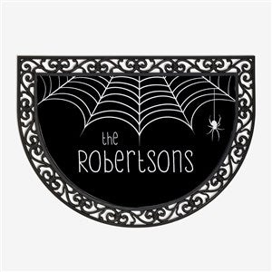 Spider Web Personalized Half Round Halloween Doormat - 32045