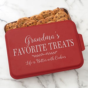 Recipe For a Special Grandma Personalized Red Cake Pan with Lid - 32059