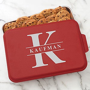 Lavish Last Name Personalized Cake Pan with Red Lid - 32060