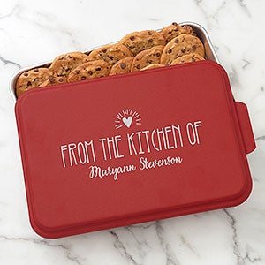 Made With Love Personalized Cake Pan with Red Lid - 32061