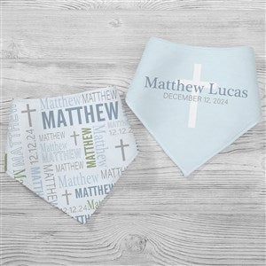 Christening Day For Him Personalized Bandana Bibs- Set of 2 - 32068-BB