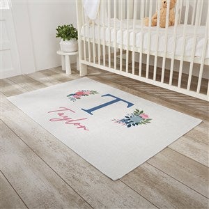 Blooming Baby Girl Personalized Nursery Area Rug - 2.5x4 - 32071-S