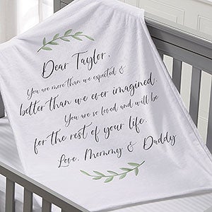 Letter To Baby Personalized 30x40 Plush Fleece Baby Blanket - 32079-SF
