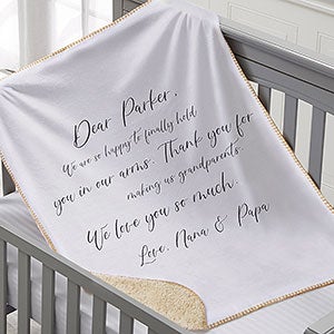 Letter To Baby Personalized 30x40 Sherpa Baby Blanket - 32079-SS