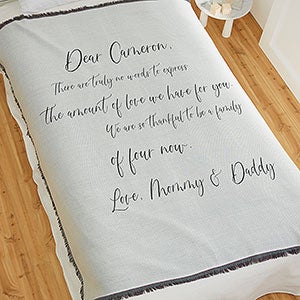 Letter To Baby Personalized 56x60 Woven Throw  Blanket - 32079-A