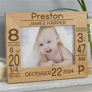 Baby Birth Information Personalized Picture Frame - 4x6 Horizontal - 32086H-S