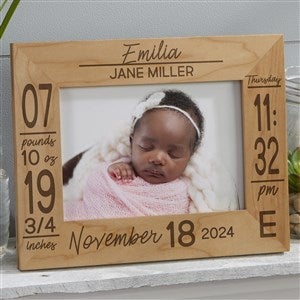 Baby Birth Information Personalized Picture Frame - 5x7 Horizontal - 32086H-M