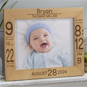 Baby Birth Information Personalized Picture Frame - 8x10 Horizontal - 32086H-L