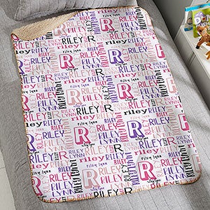Bright Name Personalized 30x40 Sherpa Blanket - 32111-SS