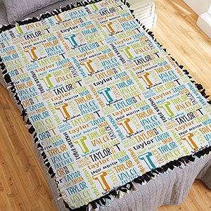 Bright Name Personalized 50x60 Tie Blanket - 32111-T