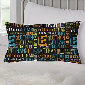 Bright Name Personalized Lumbar Velvet Throw Pillow - 32113-LBV