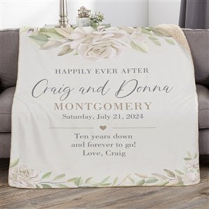 Floral Anniversary  Personalized 50x60 Sherpa Blanket - 32115-S