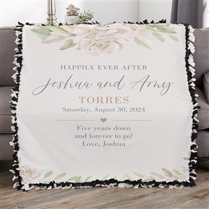 Floral Anniversary Personalized 50x60 Tie Blanket - 32115-T