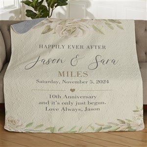 Floral Anniversary Personalized 50x60 Quilted Blanket - 32115-Q