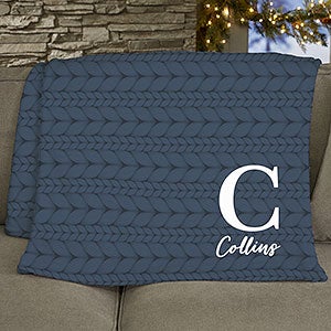 Christmas Sweater Monogram Personalized 50x60 Plush Fleece Blanket - 32117-F