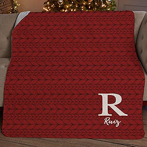 Christmas Sweater Monogram Personalized 50x60 Quilted Blanket - 32117-Q