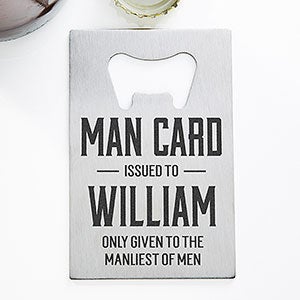 Man Card Personalized Credit Card Size Bottle Opener - 32143