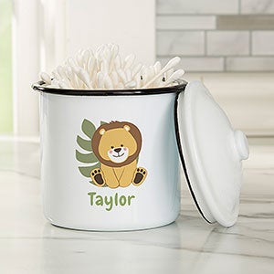Jolly Jungle Lion Personalized Enamel Jar - Small Canister - 32152-S