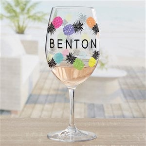 Pineapple Party Personalized Unbreakable Tritan Stemmed Wine Glass - 32166-R