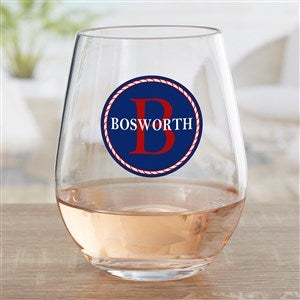 Anchors Aweigh! Personalized Stemless Wine Glass - 32179-SM