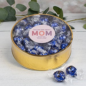 You Are One Sweet Mom Personalized Extra Large Lindt Gift Tin- Dark Chocolate - 32191D-XLD