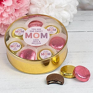 You Are One Sweet Mom X-Large Tin with 16 Chocolate Covered Oreo Cookies- Gold - 32192D-XLG