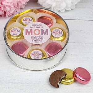You Are One Sweet Mom Silver Tin with 16 Chocolate Covered Oreo Cookies - 32192D-XLS