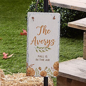 Fall Seasonally Script Personalized Slate Plaque - 32217