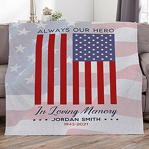 Always Our Hero Personalized 50x60 Plush Fleece Blanket - 32219-F