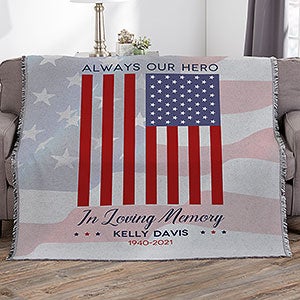 Always Our Hero Personalized 56x60 Woven Throw - 32219-A