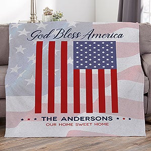 God Bless America Personalized 50x60 Plush Fleece Blanket - 32220-F