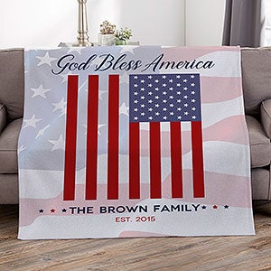 God Bless America Personalized 50x60 Sweatshirt Blanket - 32220-SW