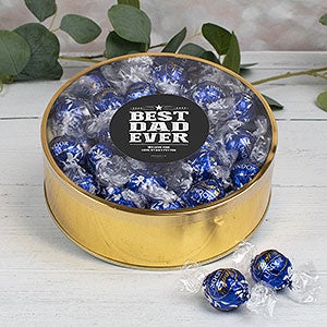 Best Dad Ever Personalized Extra Large Lindt Gift Tin - Dark Chocolate - 32228D-XLD
