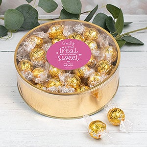 A Treat for Someone Sweet Personalized XLarge Lindt Gift Tin - White Chocolate - 32235D-XLW
