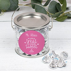 A Treat for Someone Sweet Personalized Paint Can with Sticker - Silver Kisses - 32238D-S