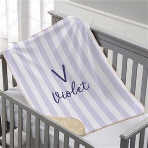 Delicate Stripes Personalized Girl 30x40 Sherpa Baby Blanket - 32268-SS