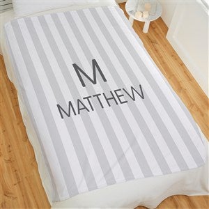 Delicate Stripes Personalized Boy 50x60 Plush Fleece Blanket - 32269-F