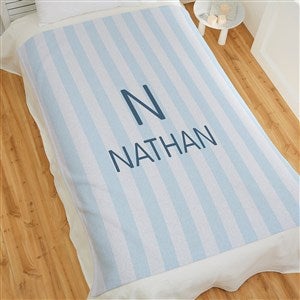 Delicate Stripes Personalized Boy 50x60 Sweatshirt Blanket - 32269-SW