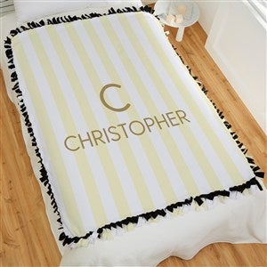 Delicate Stripes Personalized Boy 50x60 Tie Blanket - 32269-T