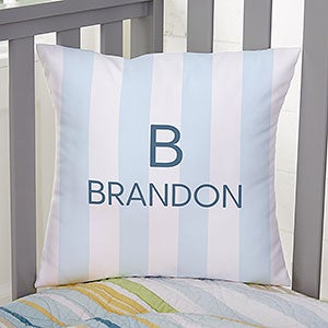 Delicate Stripes Personalized Boy 14 Throw Pillow - 32270-S